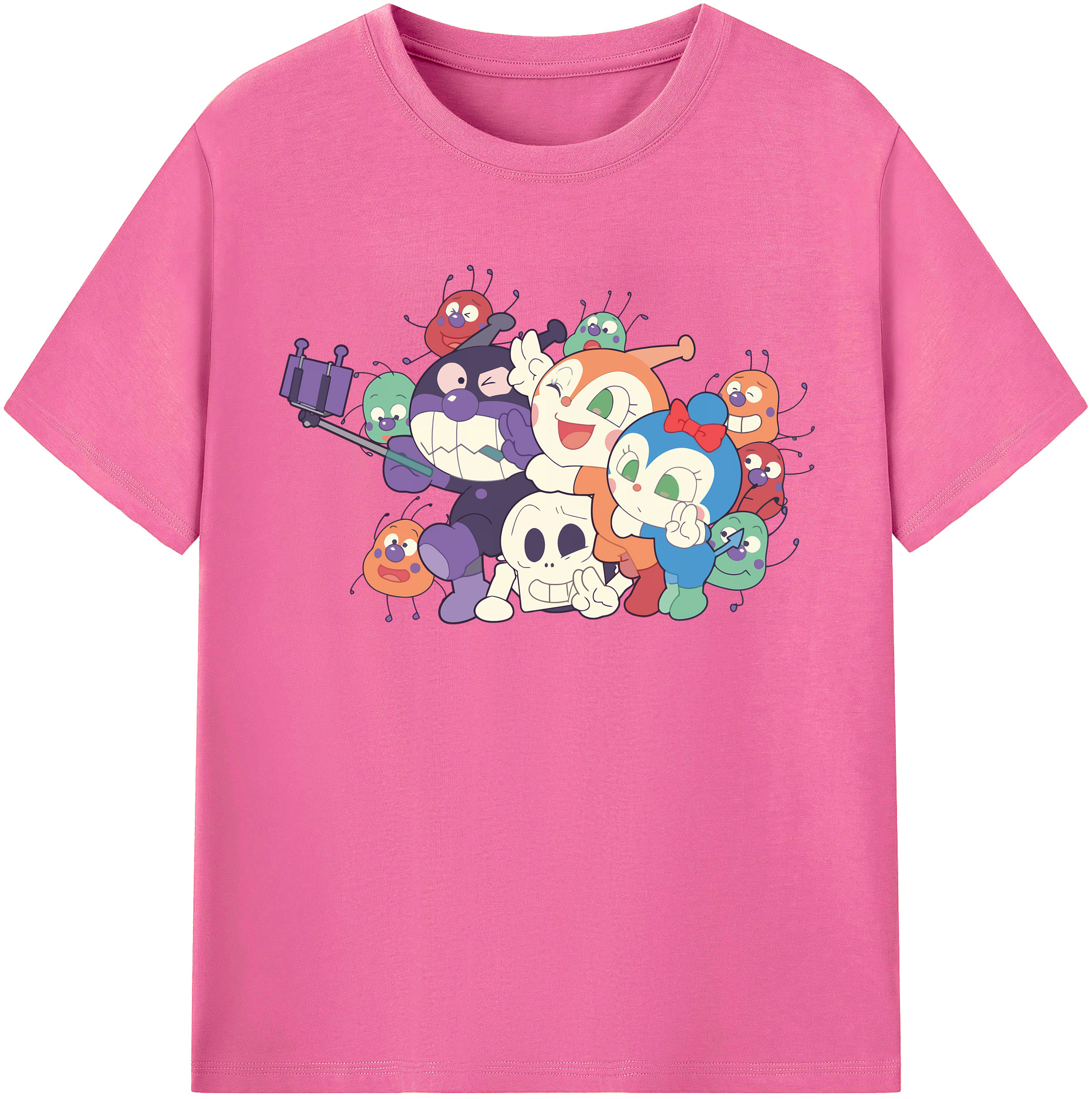 （画像用） アンパンマン Anpanman レディースカジュアルプリントTシャツ（綿100％）